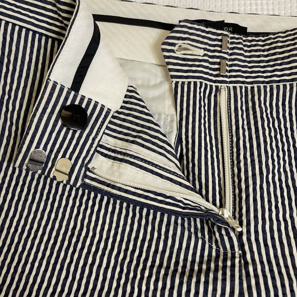 Ann Taylor Devin Fit Seersucker Pants Sz 8 Blue White cropped ankle womens - Picture 4 of 10